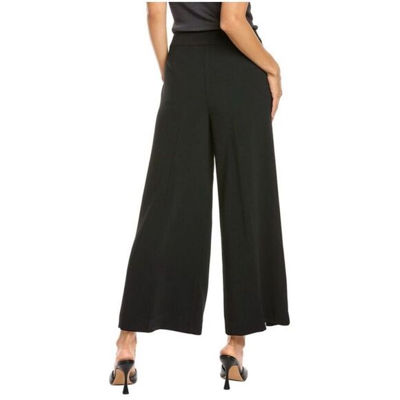 Trina Turk Davon Cropped Wide-Leg Pants With Front Slits 0 Black - Picture 3 of 10